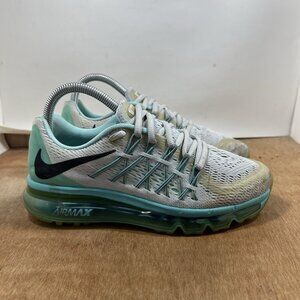 Nike Air Max 2015 Women's Size 6.5 Running Shoes Platinum Green Aqua Athletic